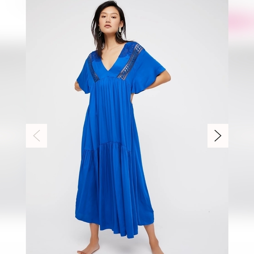 Free People Simply Extreme Maxi Dress Blue Size Small